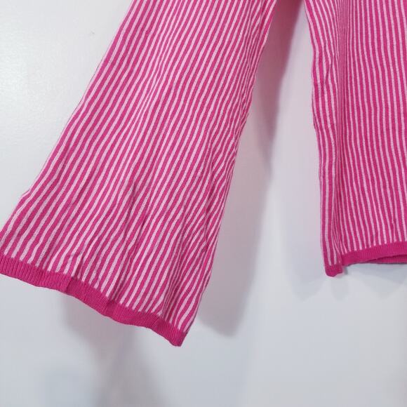 Anthropologie Dolan Striped and Houndstooth Pink Sweater - Picture 7 of 11